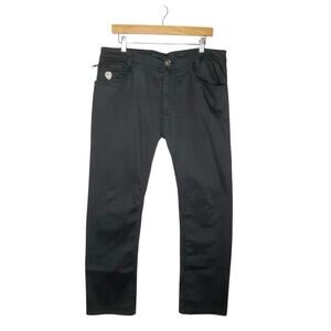 Guess Jeans Kurt Slim Fit Mens 32 Charcoal Striped Straight Cotton Blend‎ Rocker